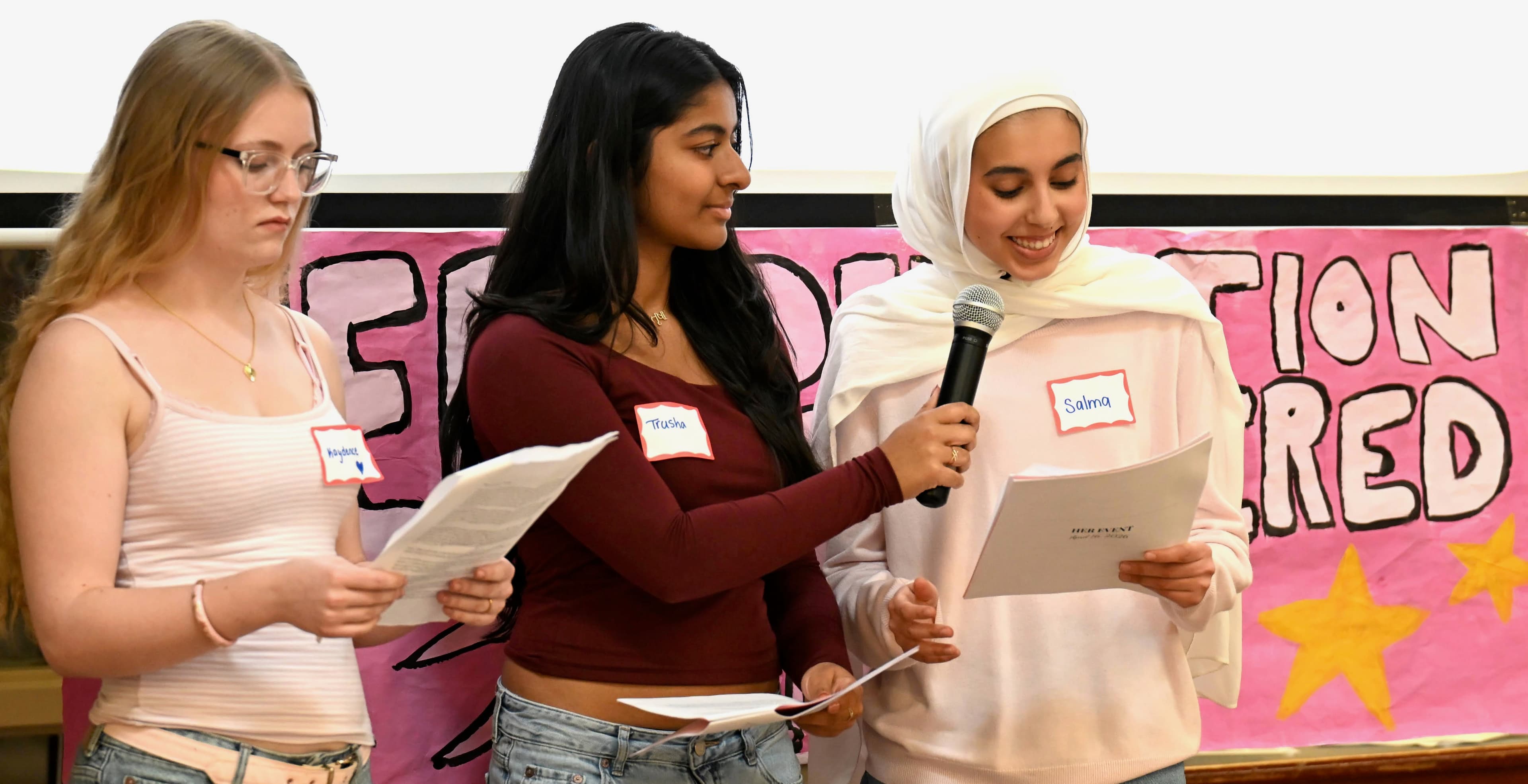 Students presenting at the county-wide HER event