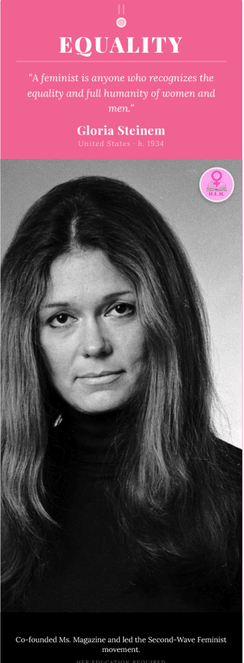 History by HER bookmark — Gloria Steinem