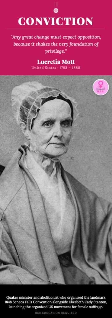 History by HER bookmark — Lucretia Mott